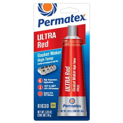PERMATEX Sealant - Ultra Red - Sensor Safe - Silicone - 3.35 oz Tube - Each