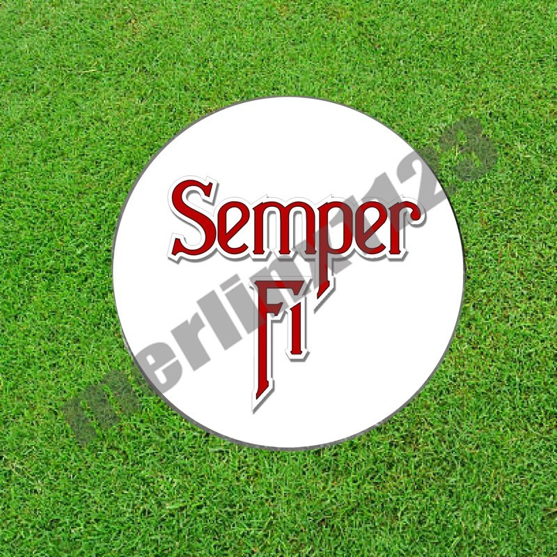 USMC Semper Fi US Marine Corps Golf Ball Marker + Black Gunmetal Divot Tool