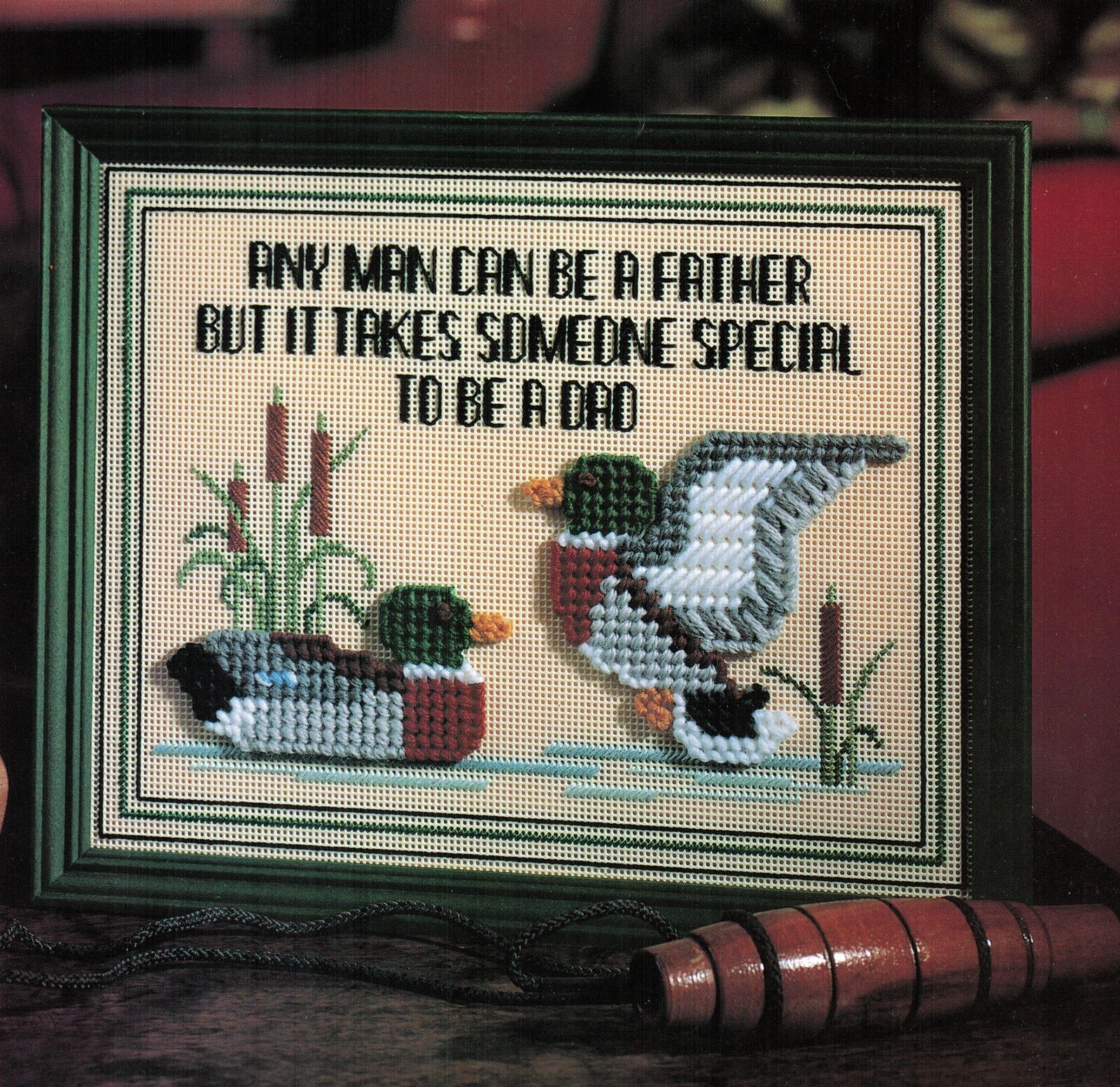 Plastic Canvas Mallard Duck Place Mat Tissue Cover Framed Piece Sign Patterns
