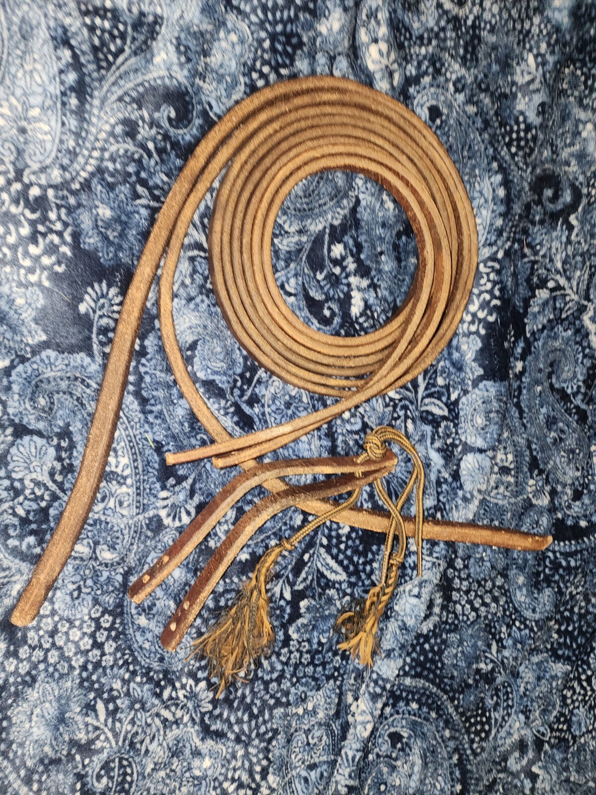 Weaver Working Cowboy Vintage Split Reins Weighted Ends 1/2" by 8 ft Oiled