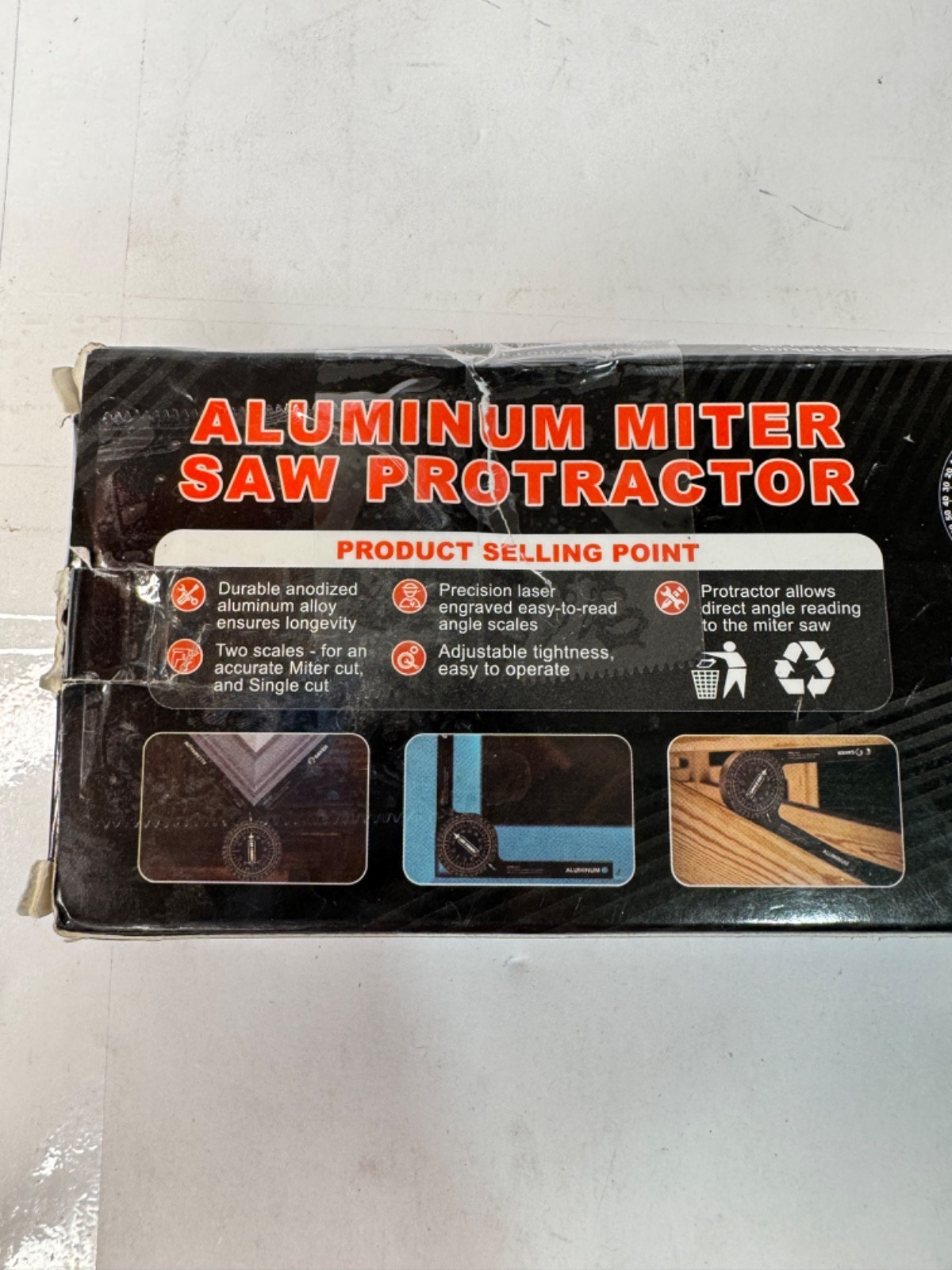 SAKER GJ16311-E001 ALUMINUM MITER SAW PROTRACTOR ORANGE