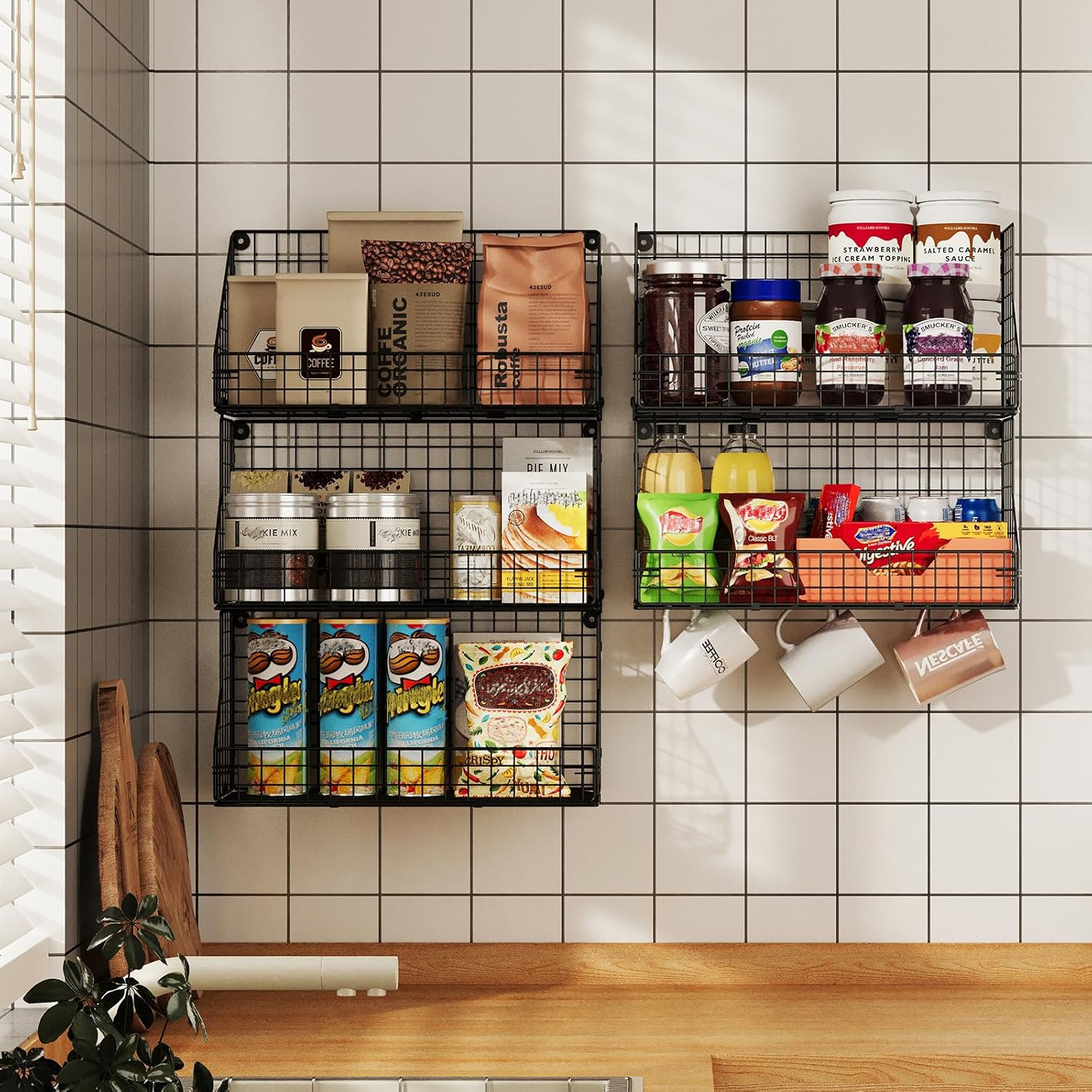 3-Tier Stackable Detachable Snack Organizer (Large Size), Countertop Display/Wal