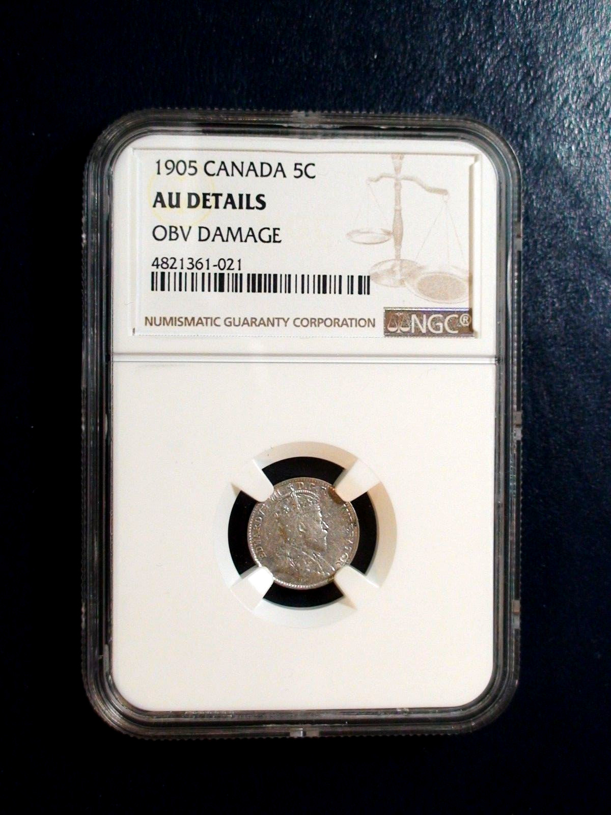 1905 Canada Five Cents NGC AU BETTER DATE SILVER 5C Coin BUY IT NOW!