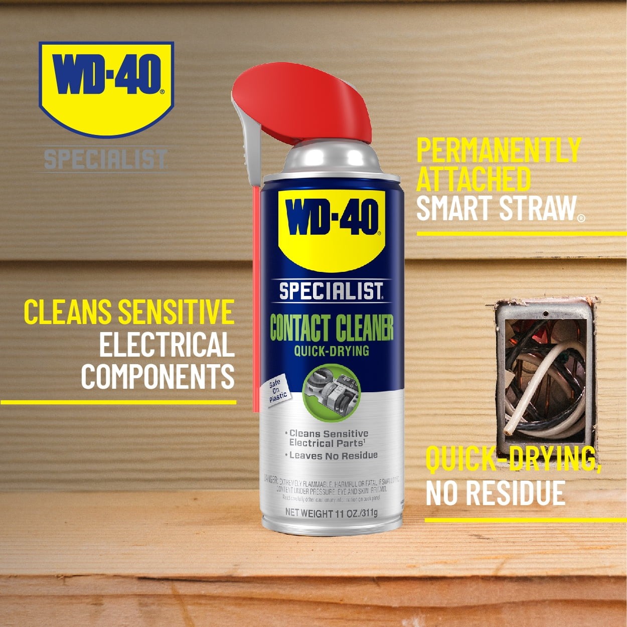 WD-40 11oz Specialist Electrical Contact Cleaner - Electronics-Safe,Residue-Free