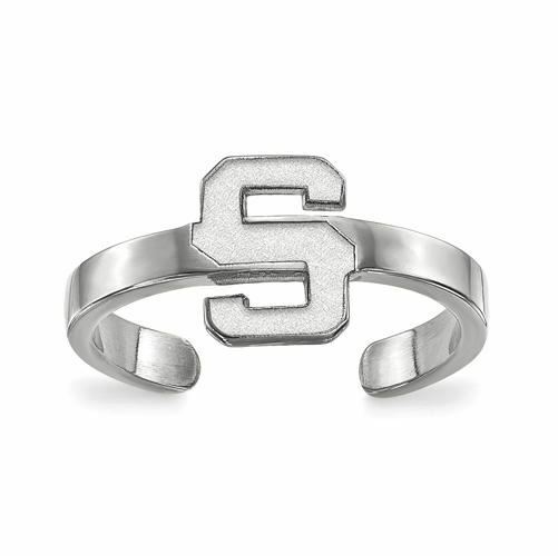 Sterling Silver Michigan State  Letter S Toe Ring