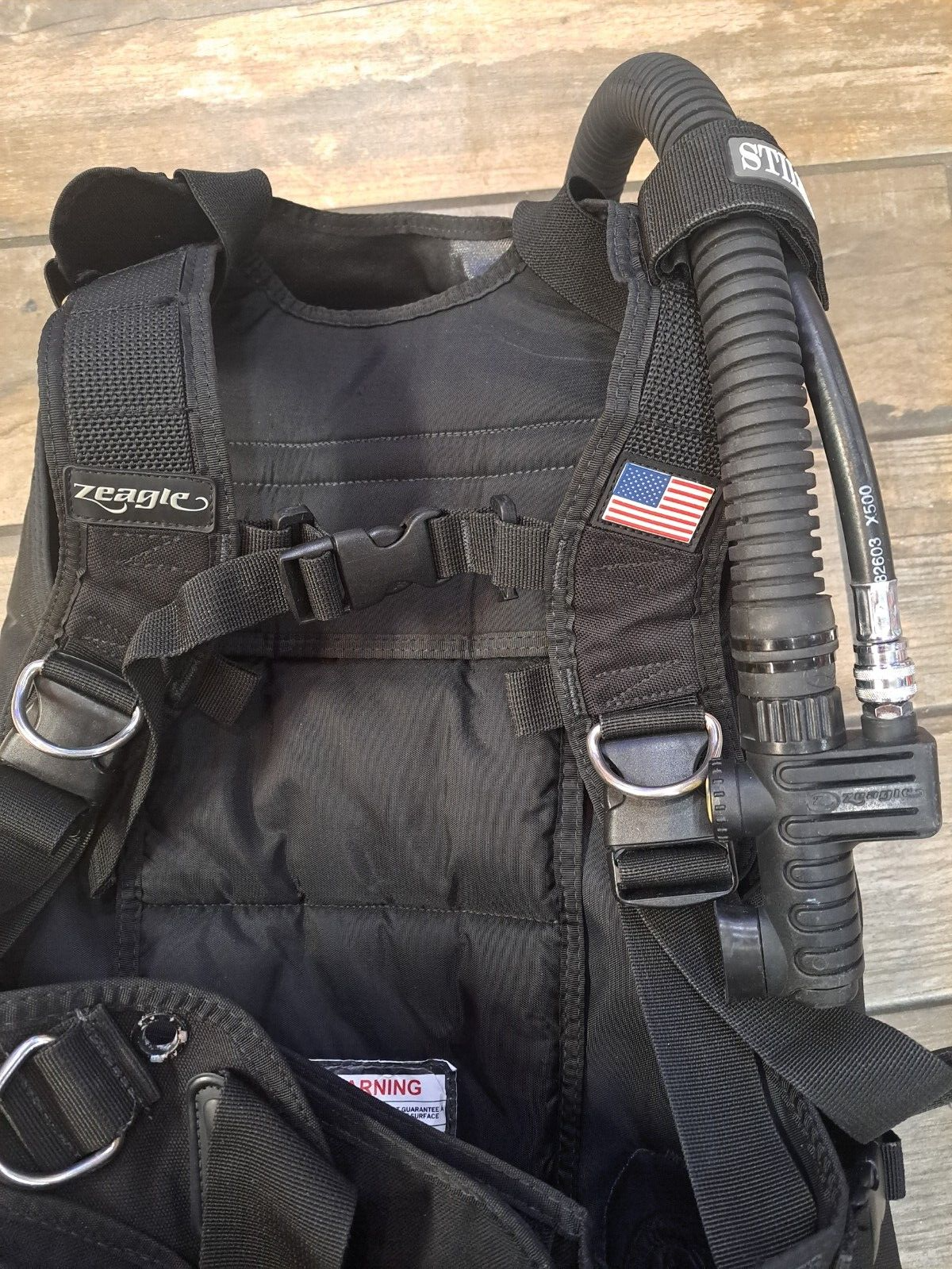 Zeagle Stiletto BCD with Inflator and Hose Size Medium Used