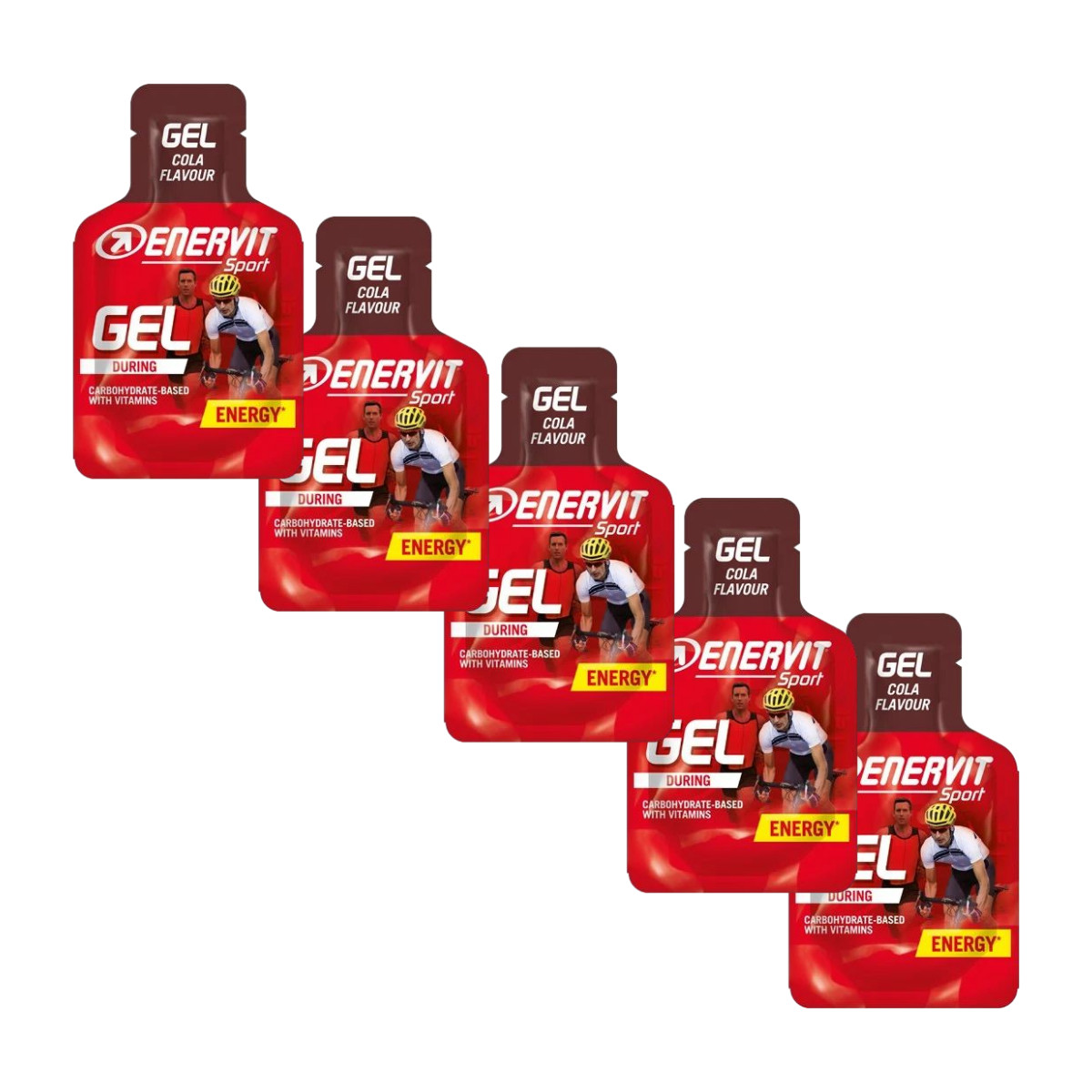 5x Enervit Sport Gel Cola 25ml Energy Gel Fast Carbs Endurance Running Cycling