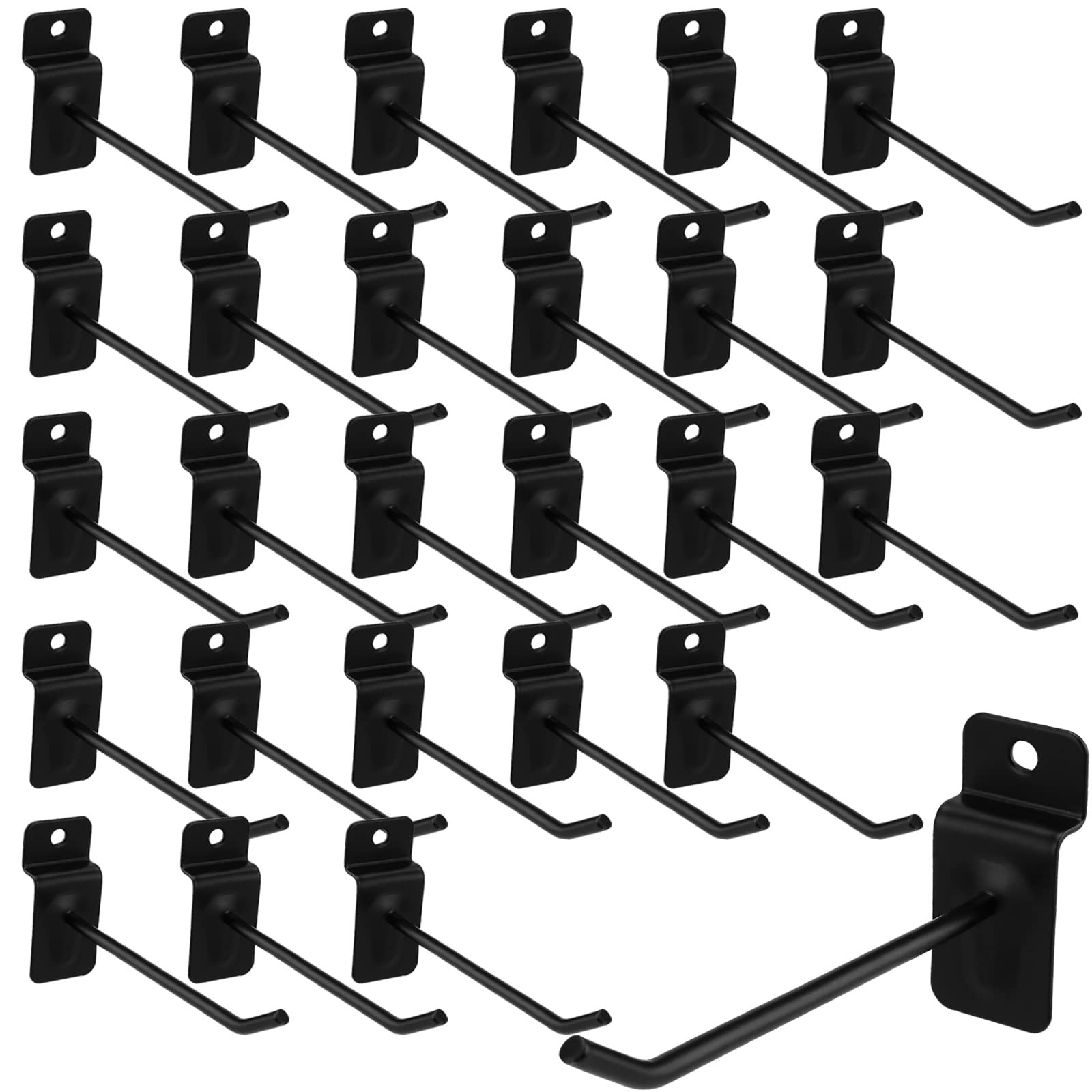 MUKLEI 100 PCS 4 Inch Slatwall Hooks, Slat Wall 100 4 Inch, Black