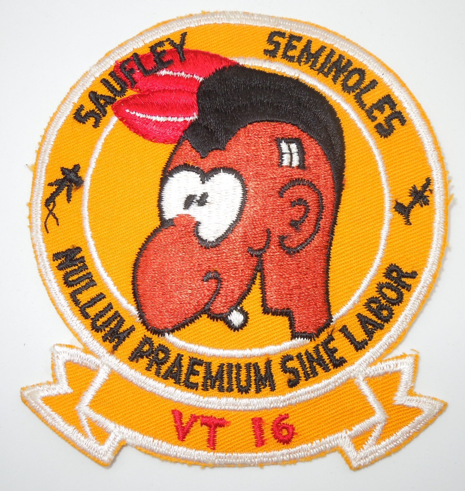 Original US Navy 1960's Vietnam Era Saufley Seminoles VT-16 Training Patch G21