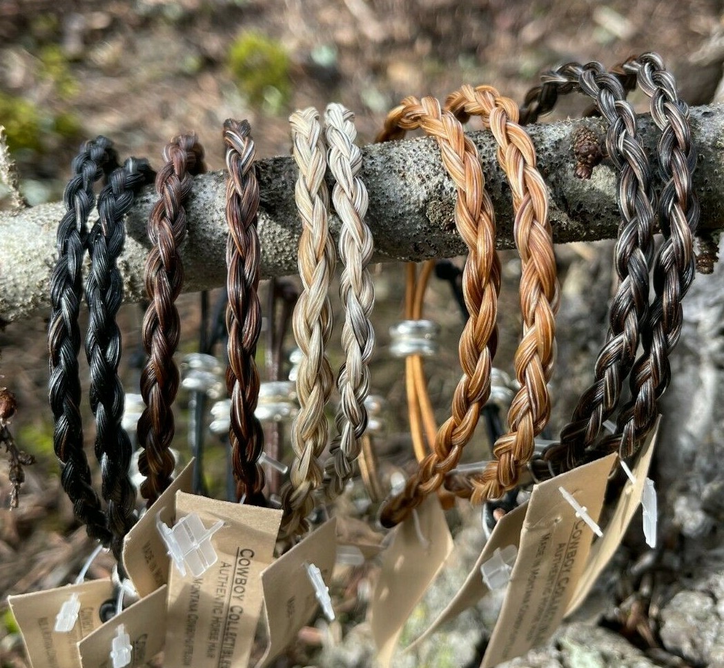 Single Spiral Braided Horse Hair Bracelets - Adjustable Cowboy Collectibles