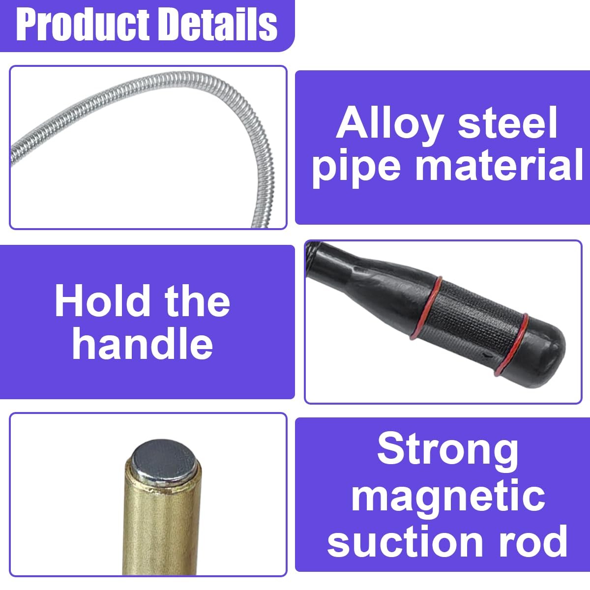 Flexible Magnetic Pickup Tool, 24" Long Bendable Extension Retrieve