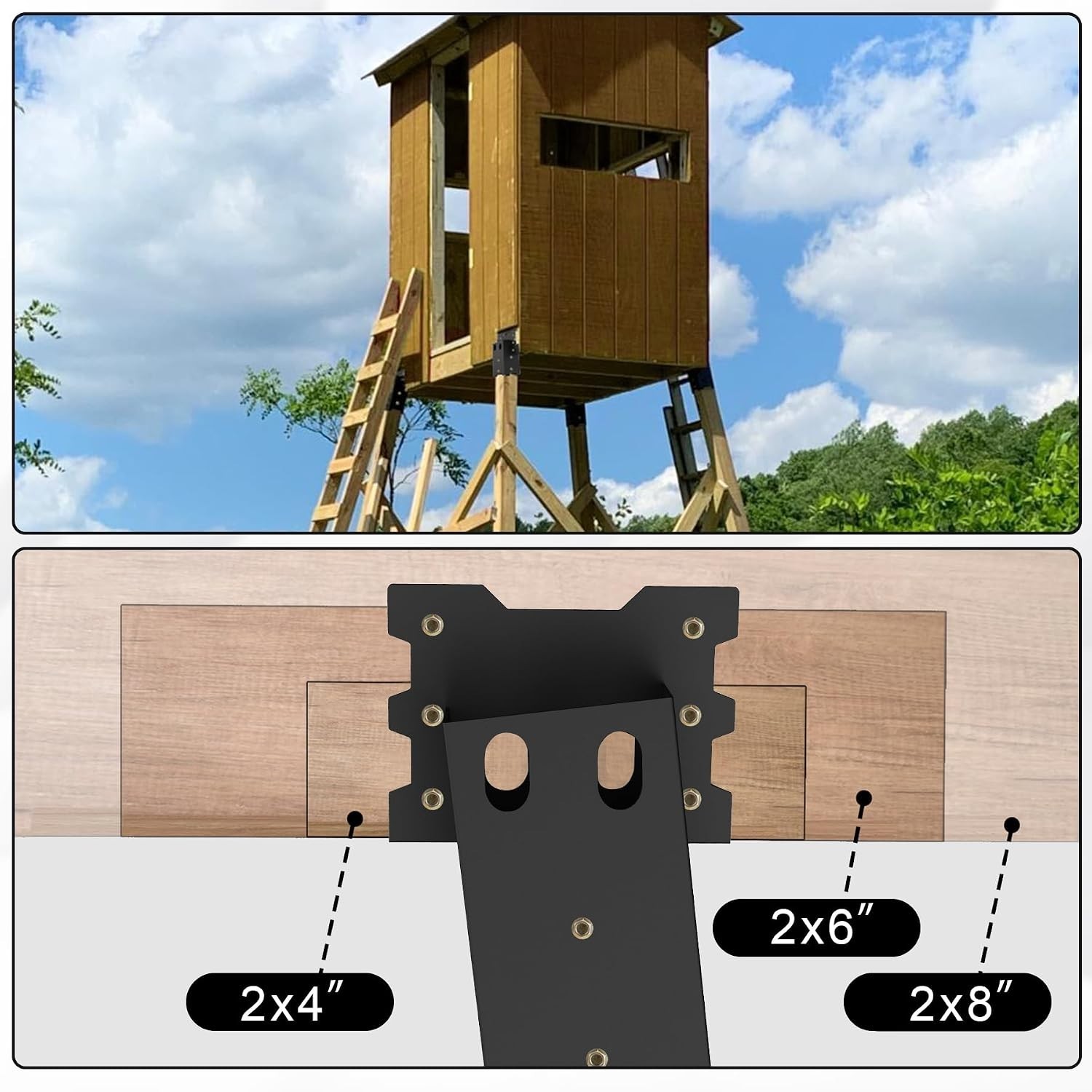 Rust-Resistant Deer Stand Brackets 4-Pack, Supports Up to 2000 lbs for Platforms