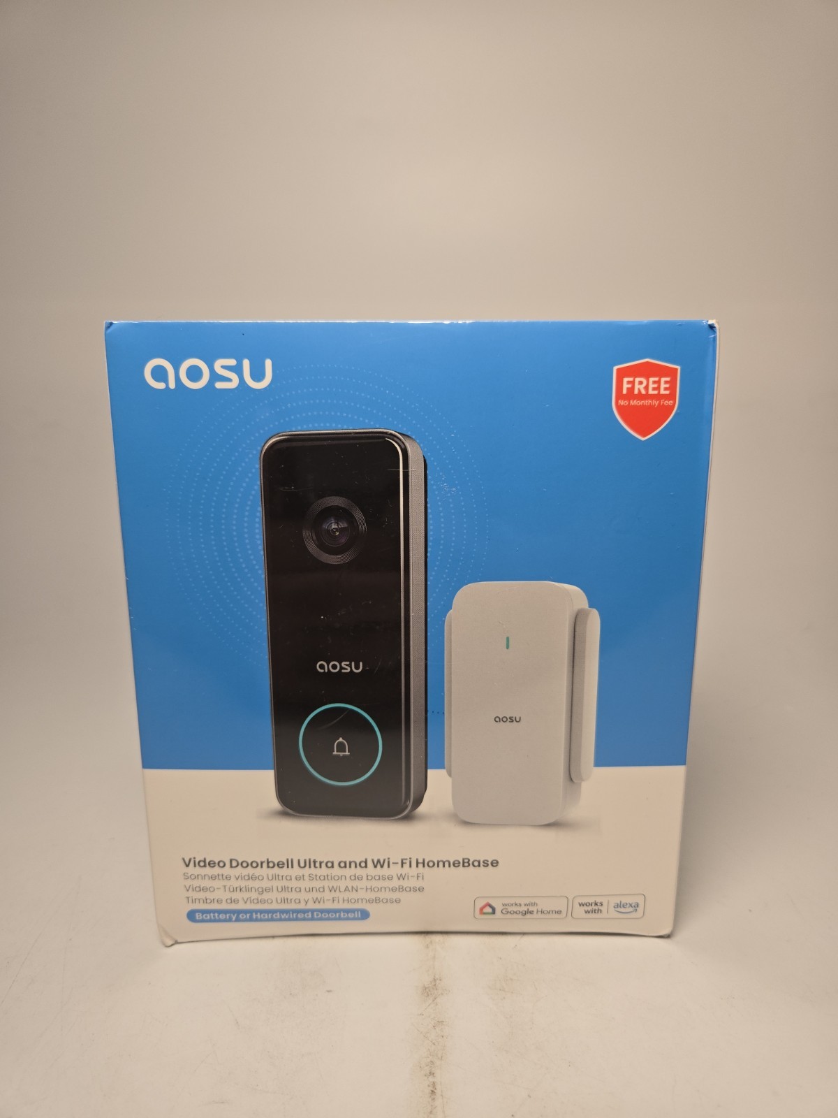 AOSU Video Doorbell Ultra & WiFi Homebase (V8S1AX11) Battery/Wired