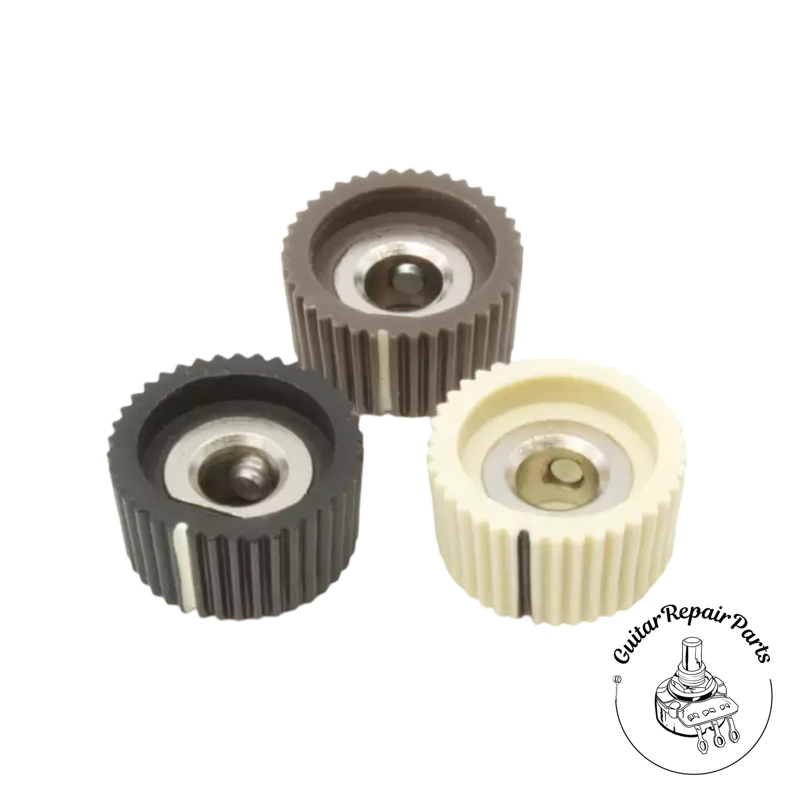 Cupcake Style Radio Amplifier Knob w. Indicator (1 pc) - White