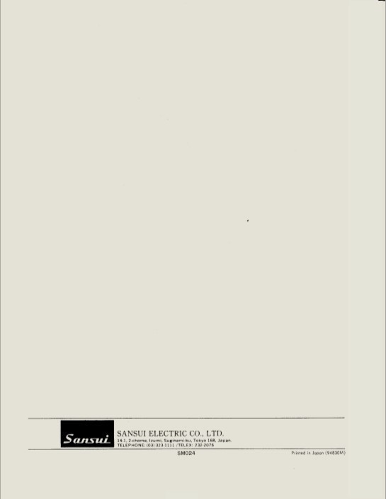 Sansui 881 AM/FM Stereo Receiver Service Manual - In Comb Binding