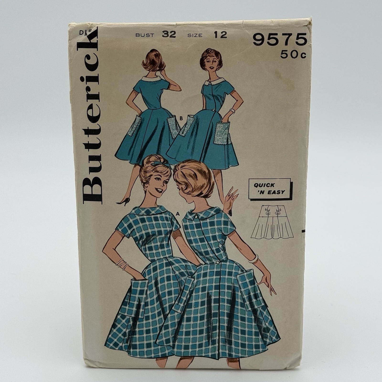 Butterick 9575; ca. 1960; Misses' Quick 'N Easy Home Wrap-About Sewing Pattern