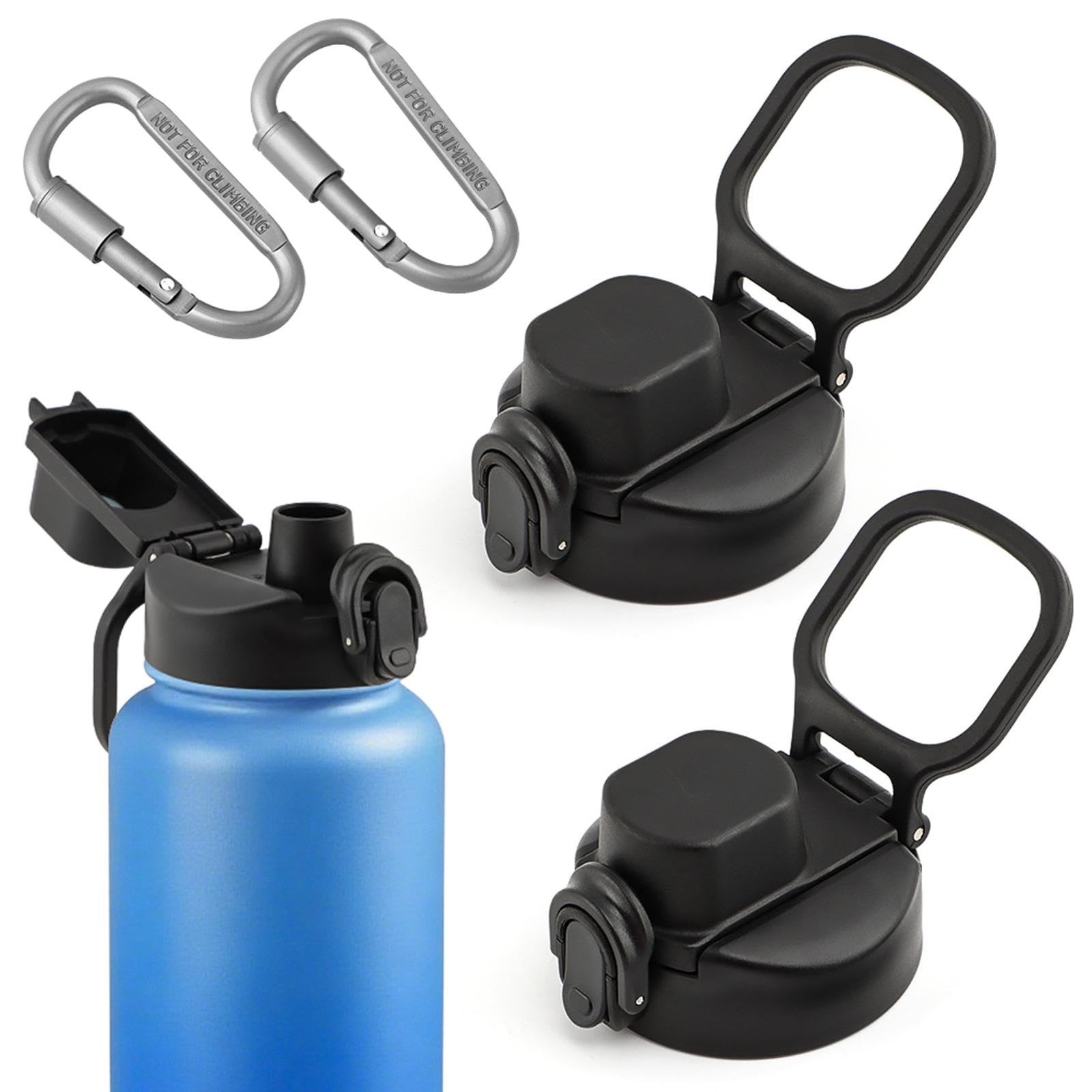 2 PCS Water Bottle Lid Replacement for Wide Mouth 32oz/40oz/64oz, Auto Spout ...