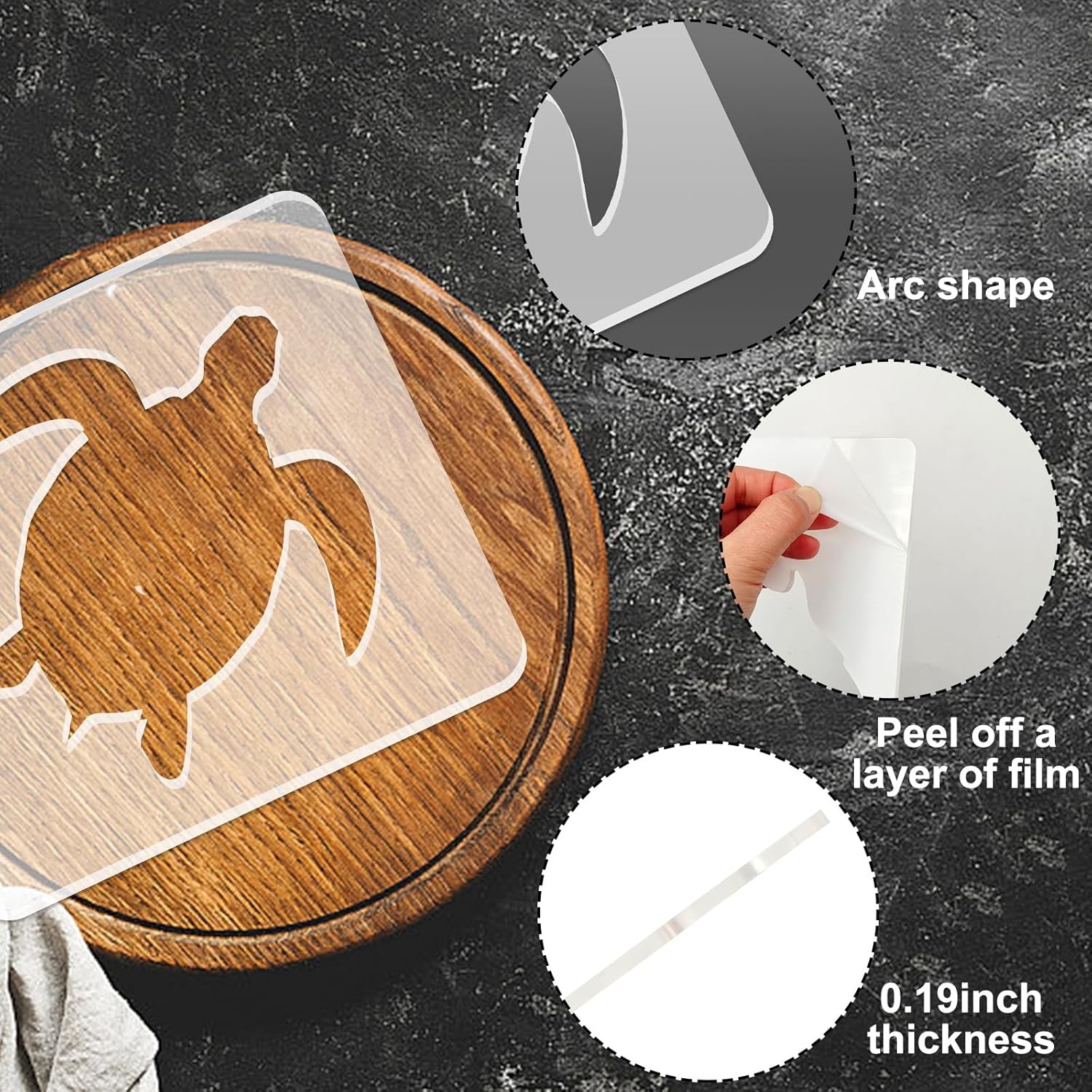 Sea Turtle Router Templates Woodworking Acrylic Cutting Guide 5mm