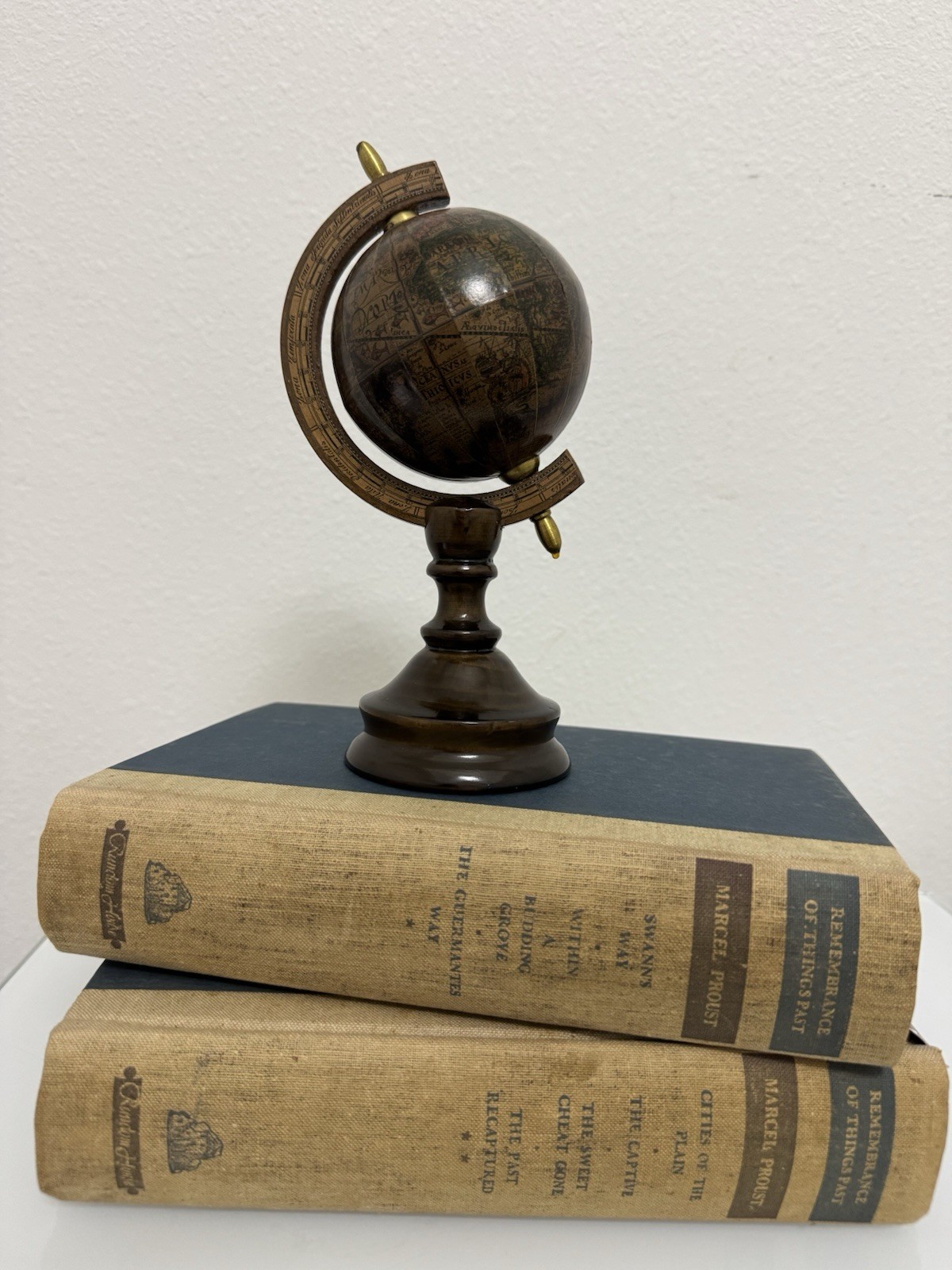 Vintage Italian Mini Desk Globe Mercurio d’Oro  Decor – Wooden Globe Italy 1970s