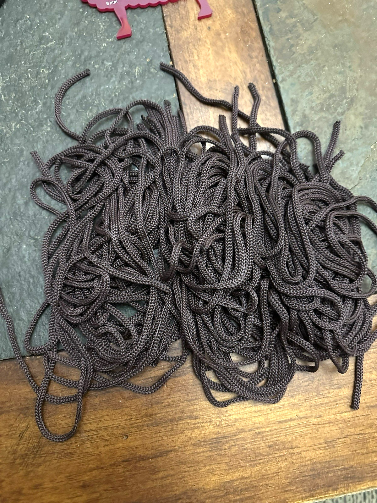 Braided Nylon Cords Brown 38 inches long  - tie down , crafts  4.5mm