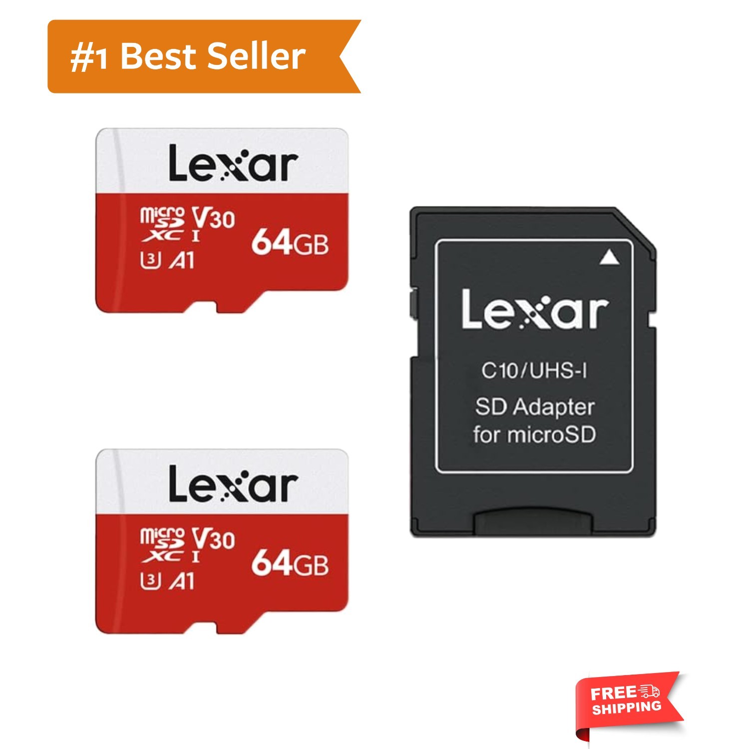64GB Micro SD Card 2 Pack, microSDXC UHS-I Flash Memory Card with Adapter - U...