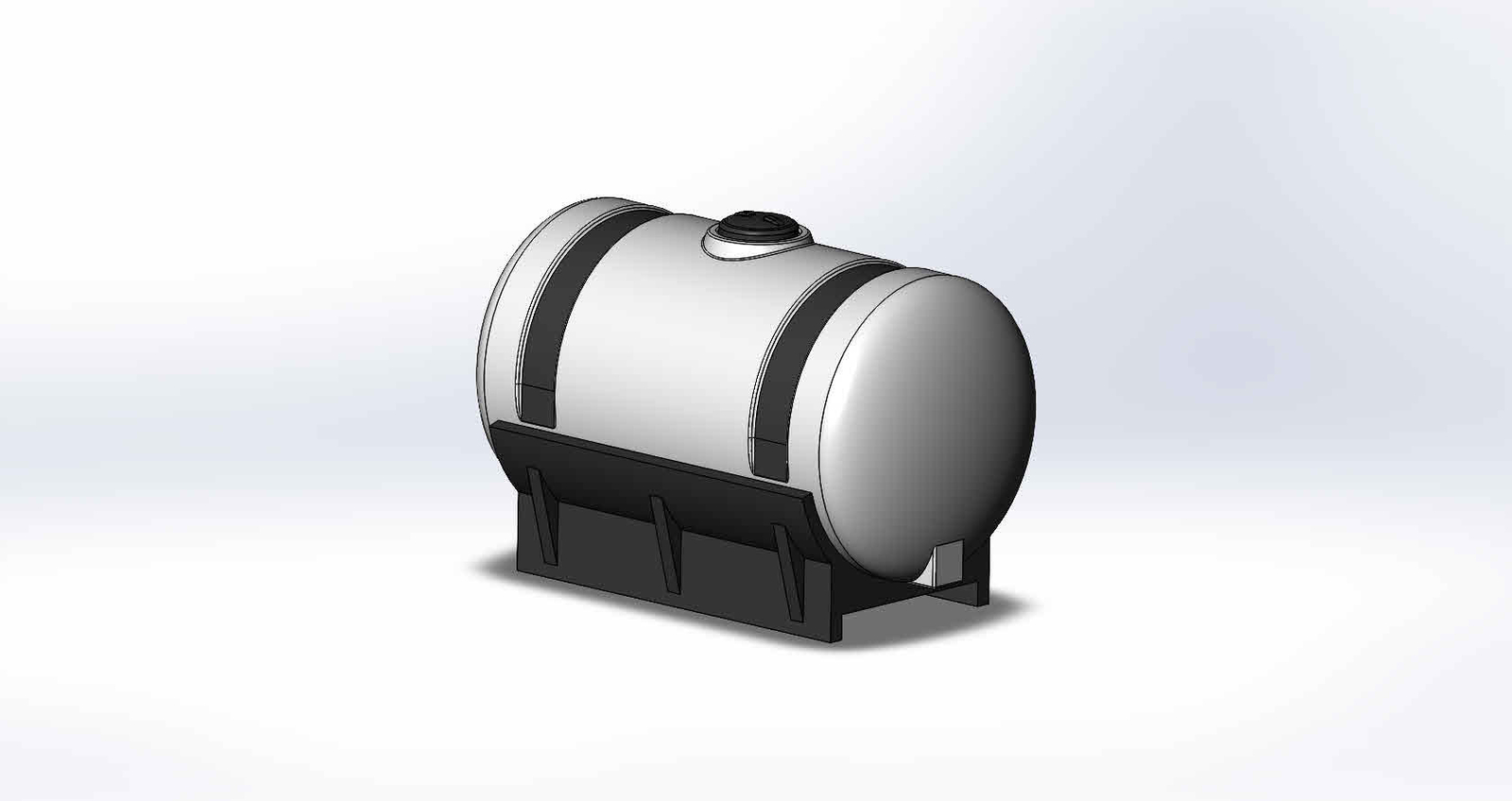1/64 3D Printed 400 Gallon Horizontal Tank & Cradle