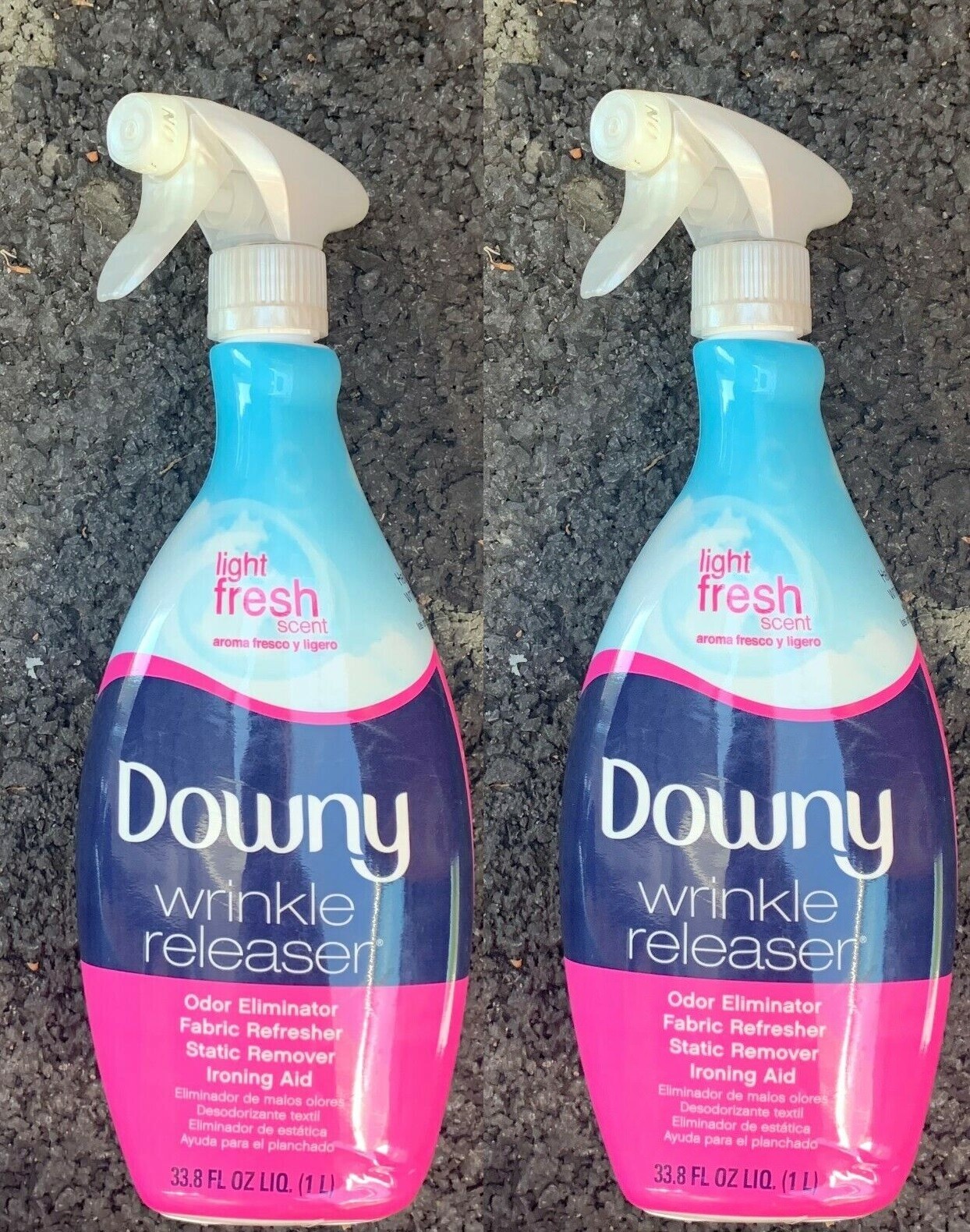 lot of 2 Downy Wrinkle Releaser Fabric Refresher Light Fresh Scent 33.8 fl oz