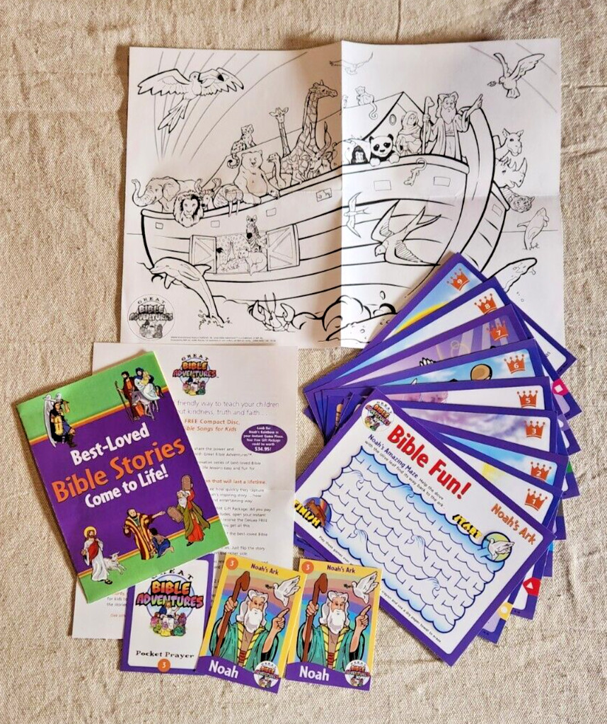 Rare Vtg Great Bible Adventures Sunday School Flash Card Stories Partial Set