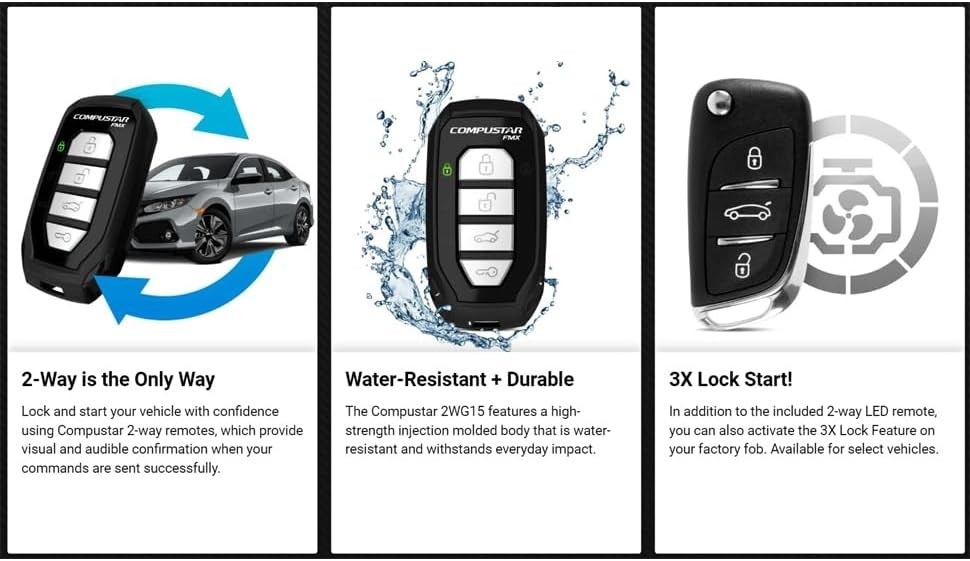 S 4-Button 2-Way, 3000' Remote Start System w/Drone X1LTE
