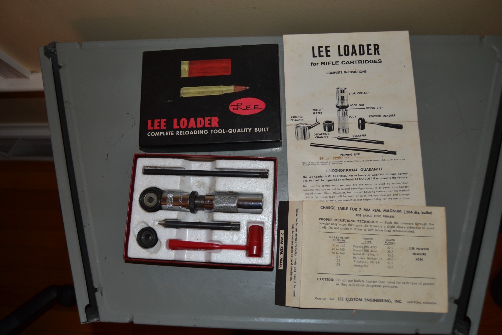 LEE LOADER COMPLETE RELOADING TOOL 7MM REM. MAG. HANDLOAD RANGE DIE SET RELOAD