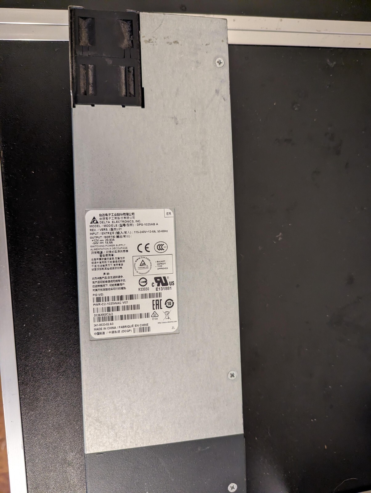 Cisco PWR-C2-1028WAC V02 DPS-1025AB Switch Power Supply