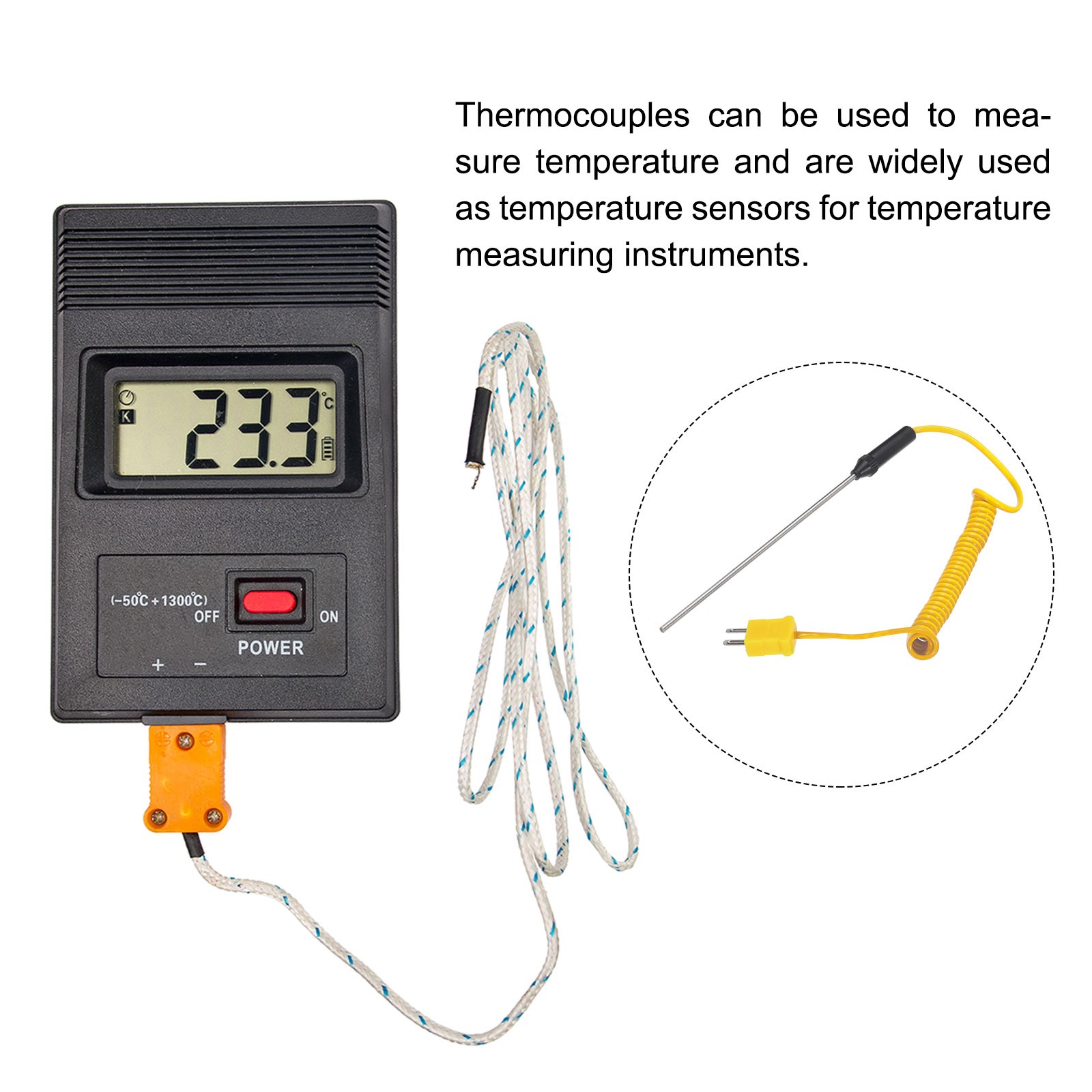 K Type Surface Thermocouple Probe 3x150mm Temperature Sensor -50 to 1200°C