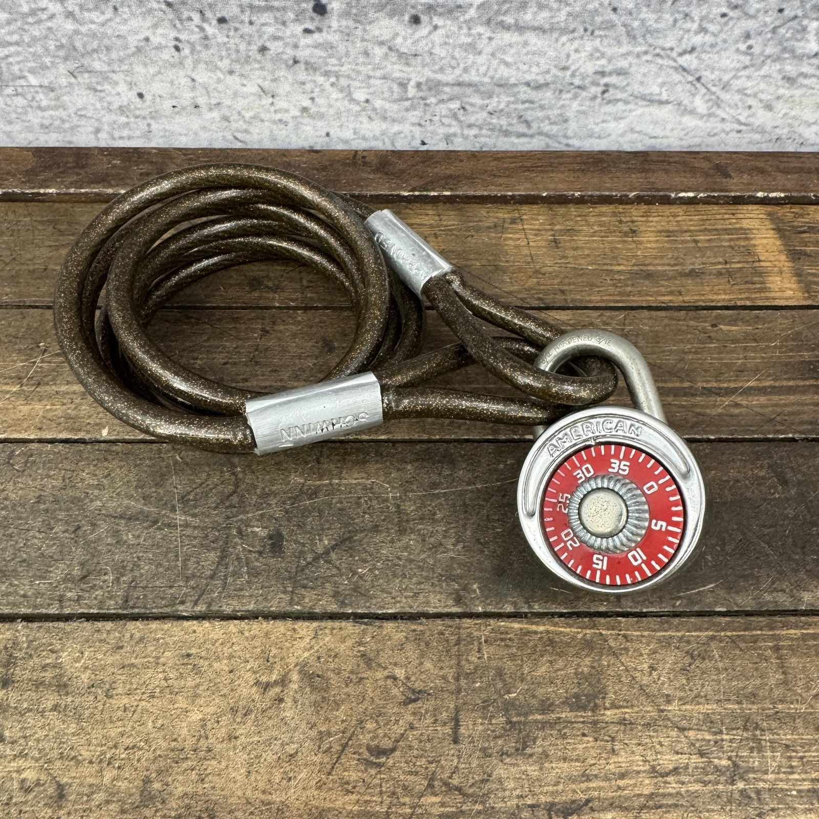 Vintage Schwinn Approved Cable Lock Brown American USA Cruiser Bike No Combo