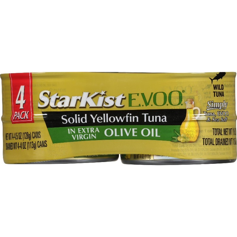 StarKist E.V.O.O. Solid Yellowfin/Light Tuna in Extra Virgin Olive Oil, 4.5 oz