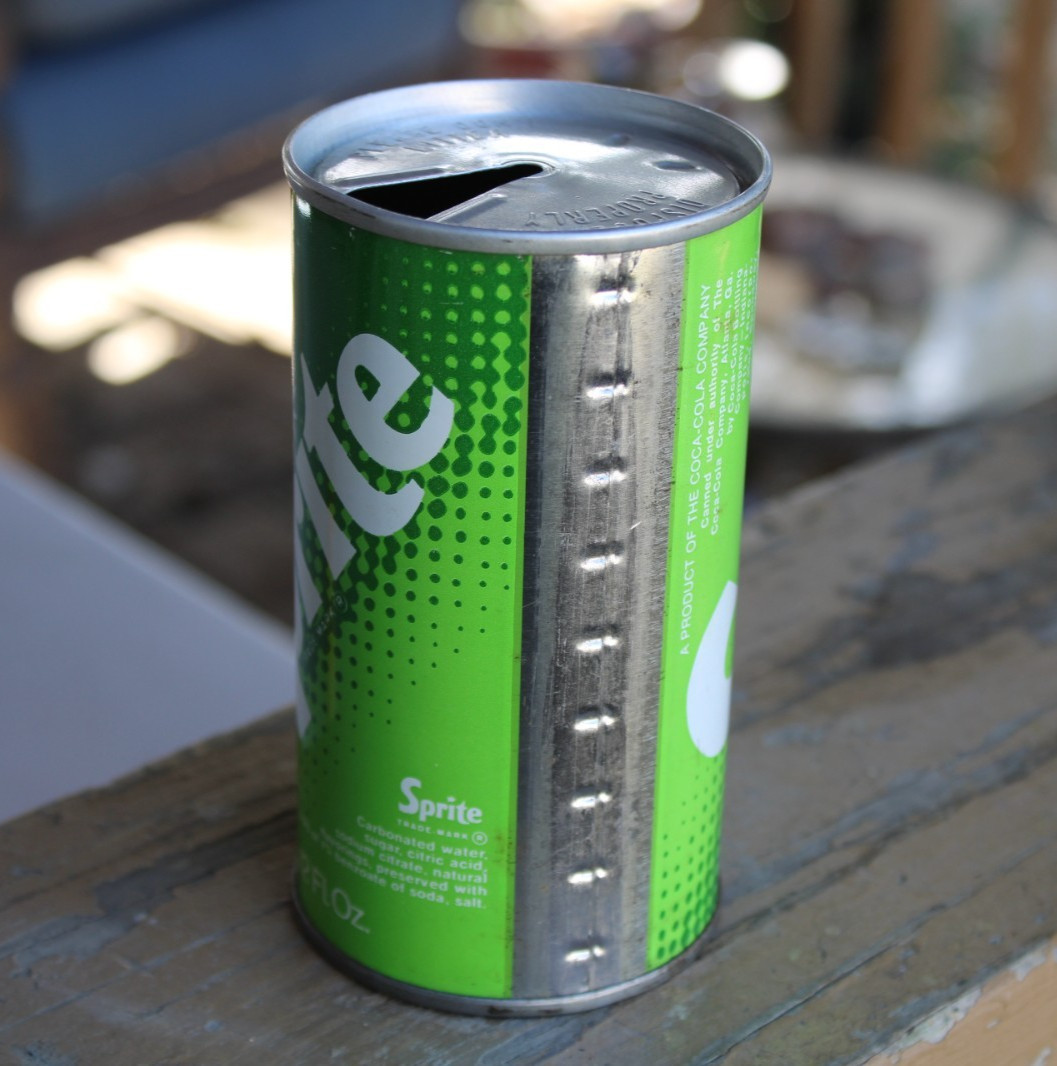 GREAT SHAPE ~ early 1970s era SPRITE SODA Old Straight Sided Pull Tab 12 oz Can