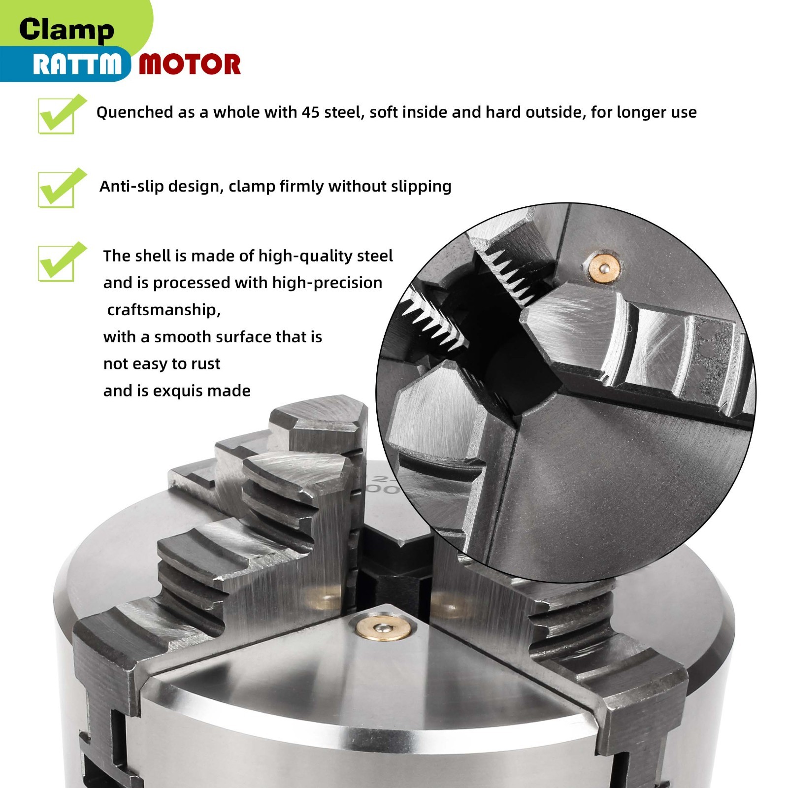US SHIP】4-Jaw K12-80mm Self-centering Linkage Metal Wood Lathe Chuck 4000 R/min