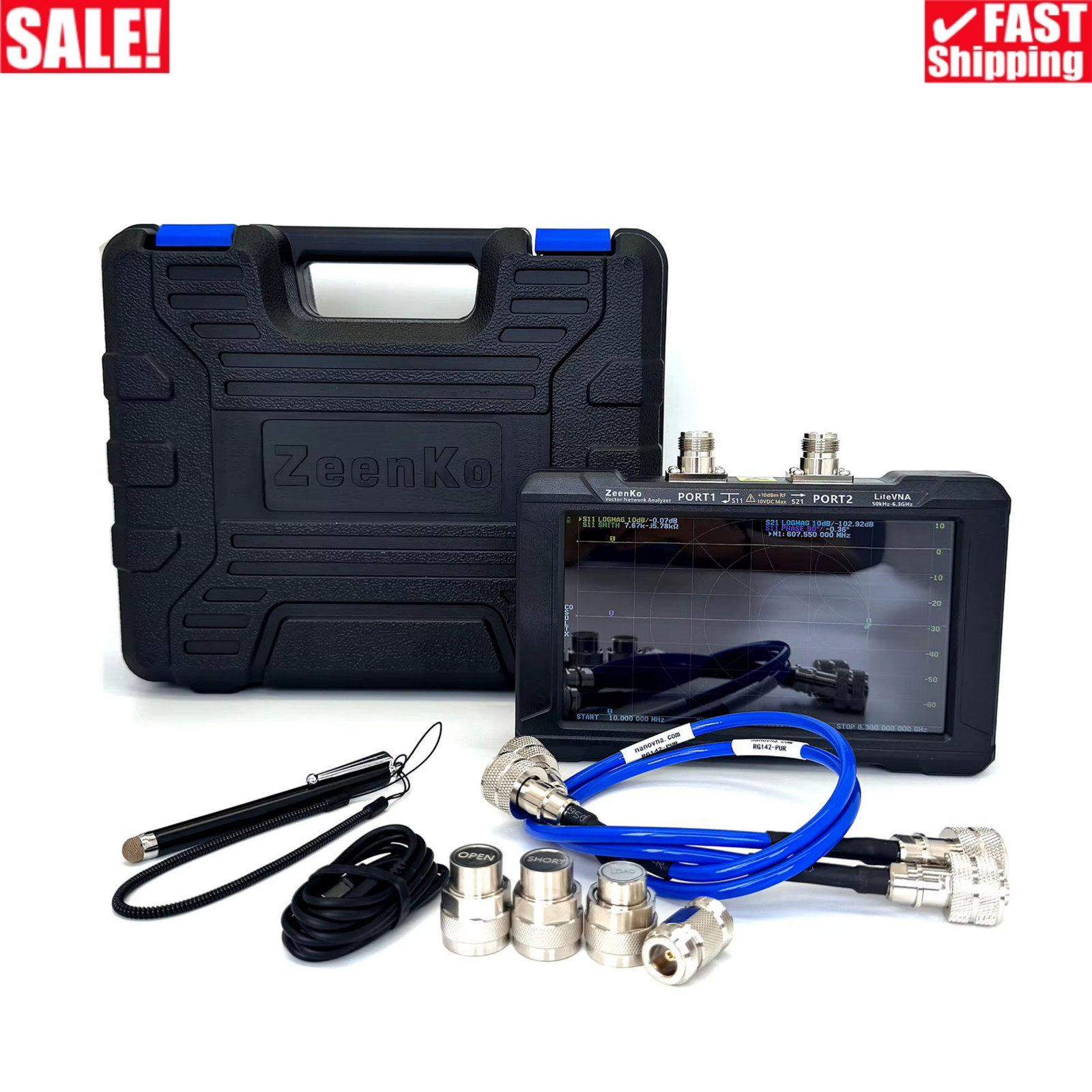 LiteVNA67 50kHz-6.3GHz VNA Vector Network Analyzer Built-in FPU 7" Touch Screen