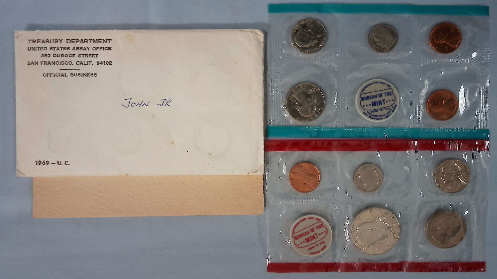 1969 P D United States Mint Uncirculated Set 10-Coins 40% Silver Kennedy 50C