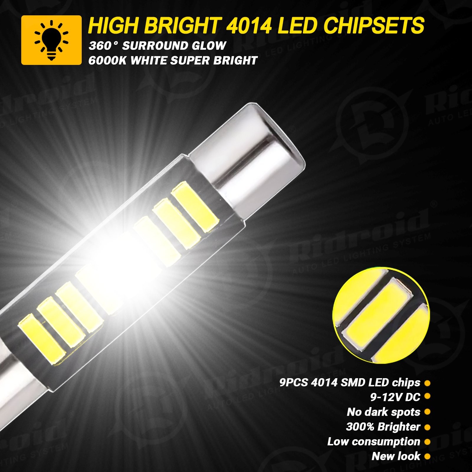 12X White LED Interior Light Package Kit For 2007-2013 Chevy Silverado 1500 2500