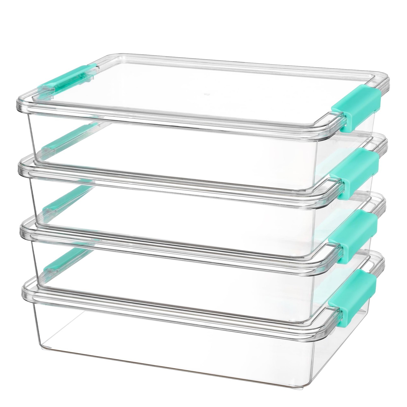 4 Pack 6 Qt Plastic Storage Bins with Lids, Clear Sensory Bins