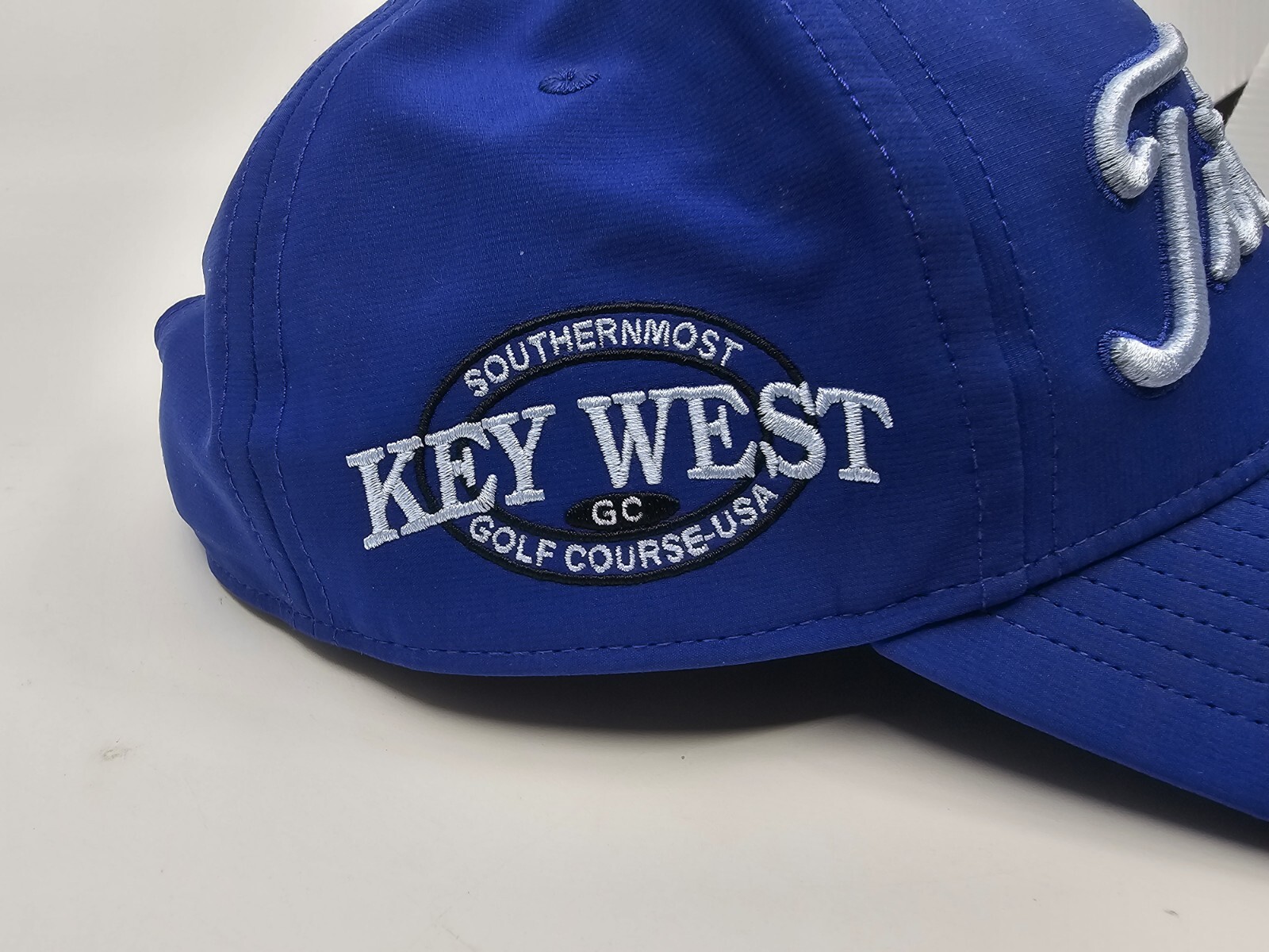 Titleist Golf Hat Key West GC Logo Embroidered Strapback UV Protection Blue