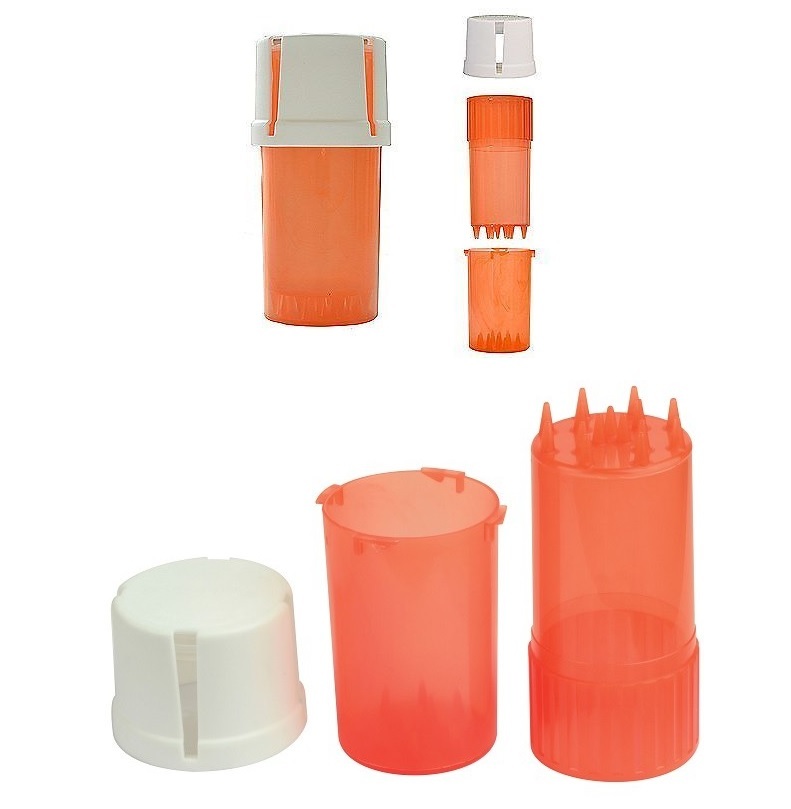 Medtainer Child Resistant Smell Proof Storage & Grinder Orange W/ White Cap SAVE