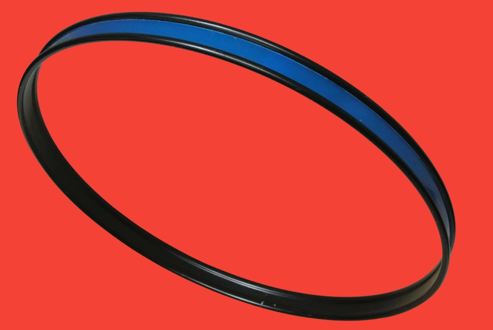 LUDWIG 22" BLACK HEAVY METAL BASS DRUM HOOP w BLUE INLAY for YOUR DRUM SET! L465
