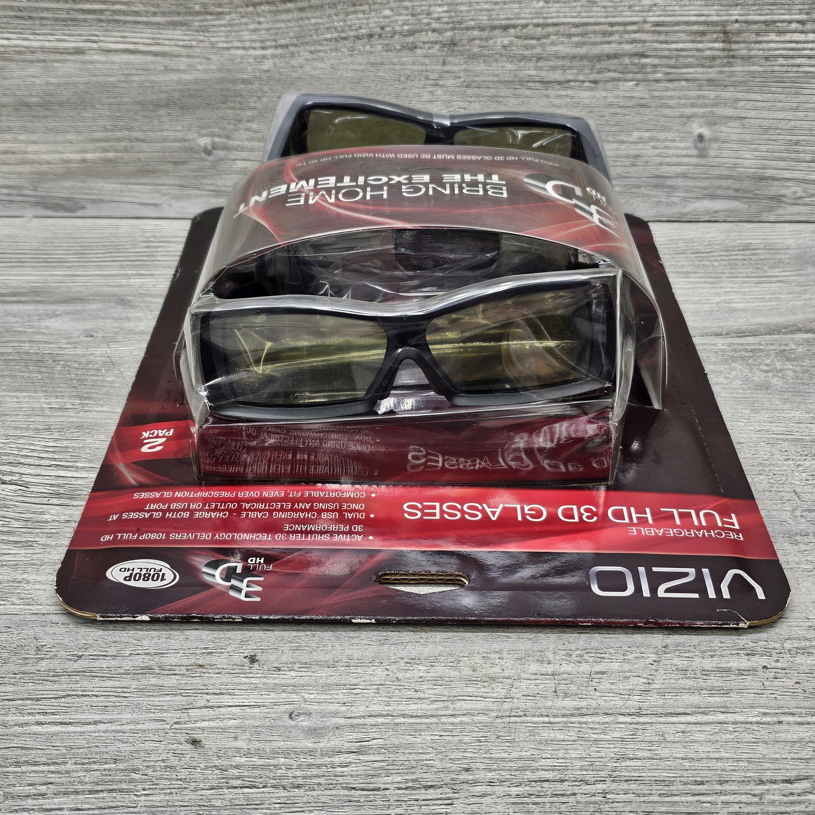 Vizio VSG102 Rechargeable Full HD Active Shutter 3D Glasses - 2 Pack for Vizio