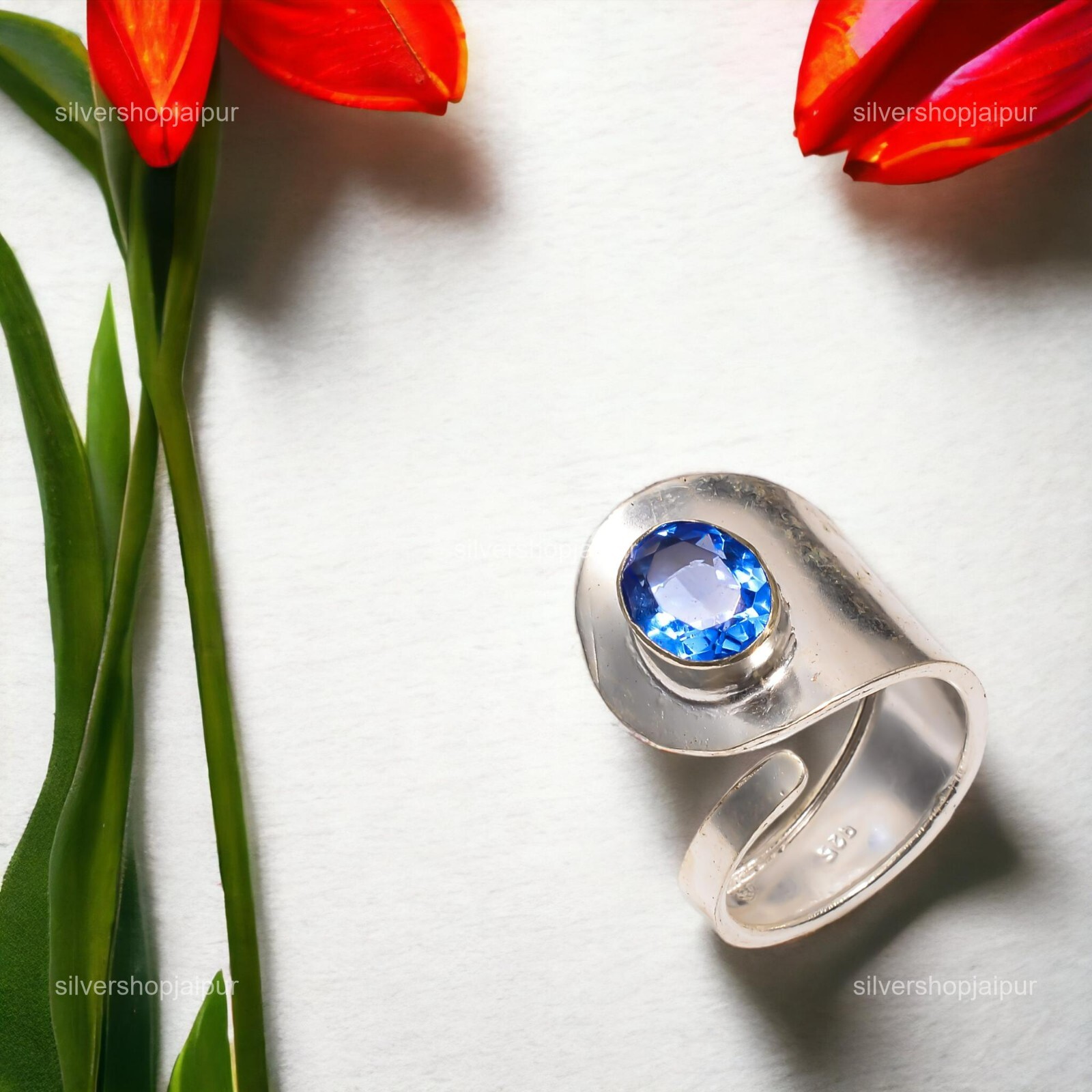 Tanzanite Gemstone Ring Sterling Silver Handmade Boho Jewelry All Size For Women