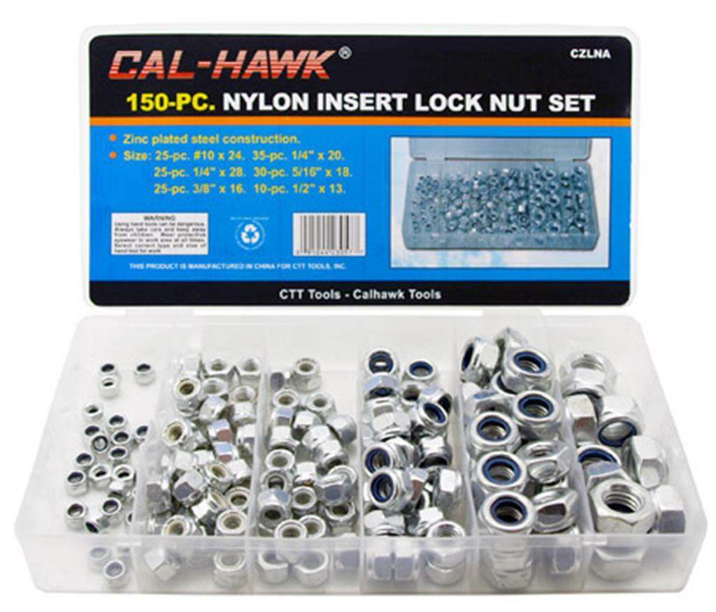 150-PC. Nylon Insert Hex Lock Nut Assortment SET