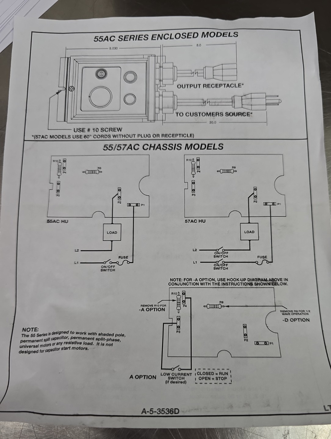 DART CONTROLS Variable AC Voltage Supply: 1 hp 5JPF3 - 55AC10E