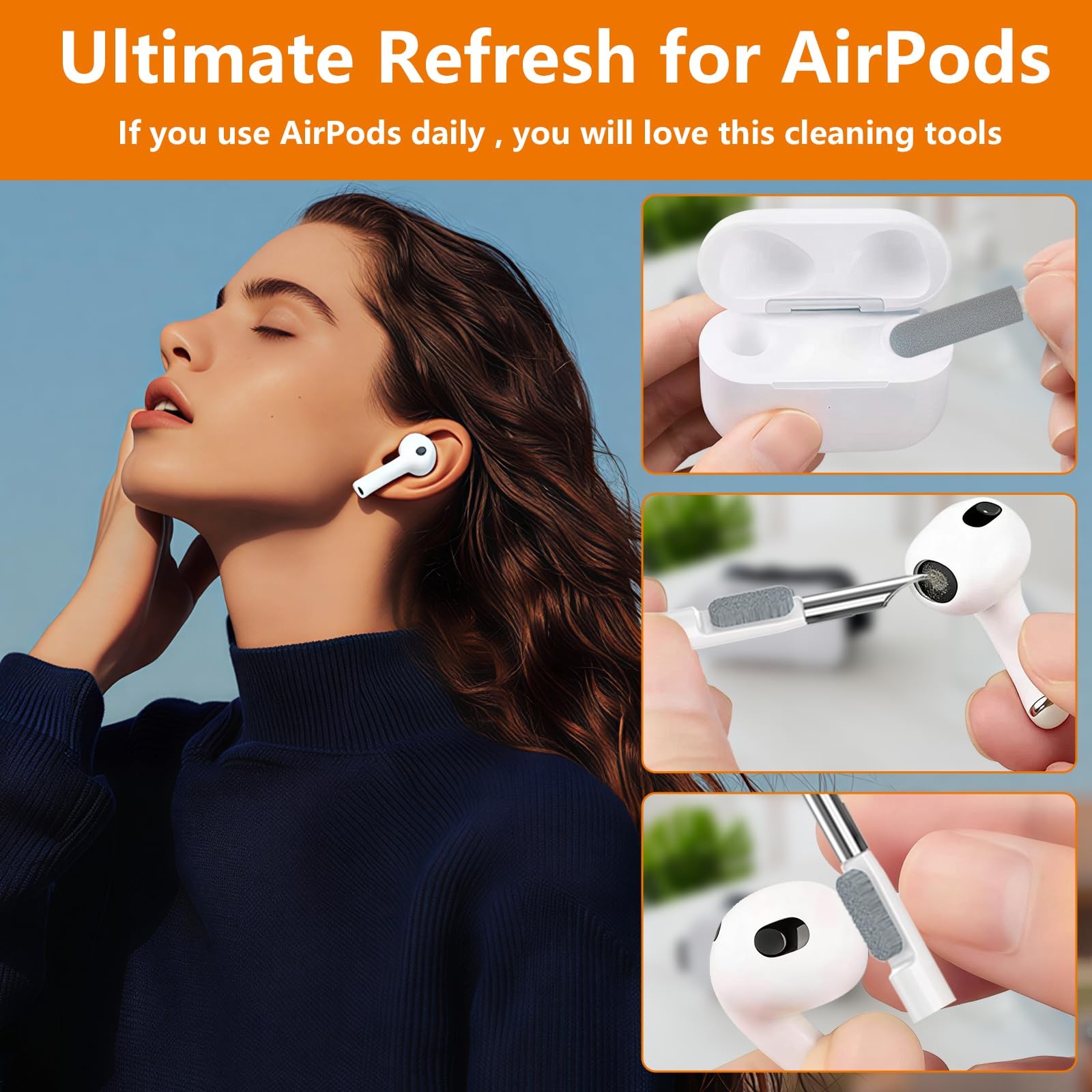 Cell Phone Cleaning Kit, iPhone Kit for Charging Port White (Base)