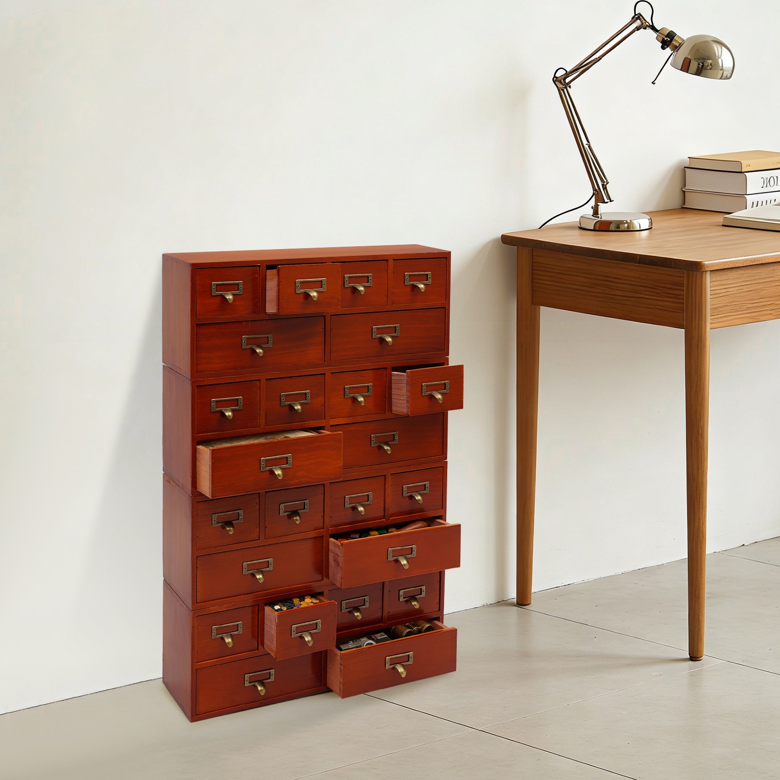 Desktop Organizer 4 Stackable 6-Drawer Organizers Wood Desktop Organizer