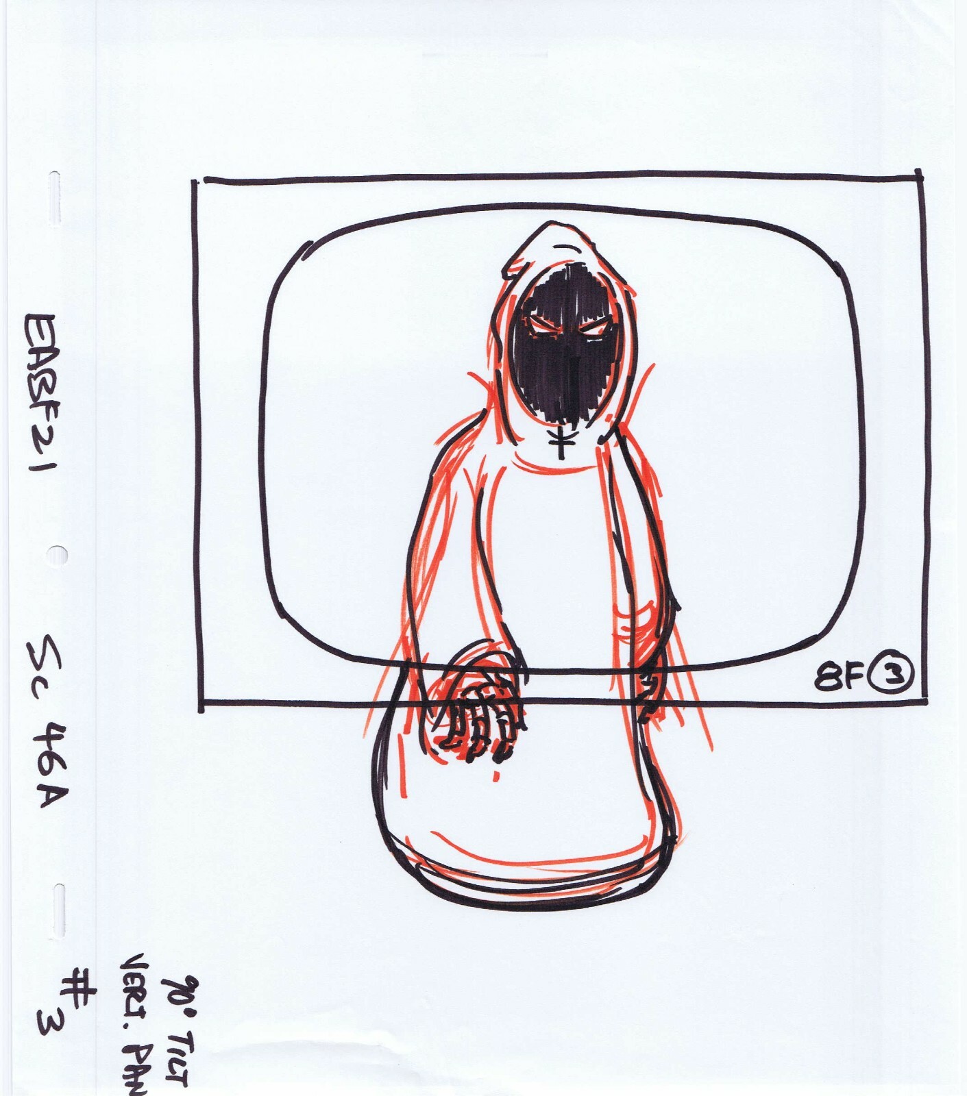 Simpsons Grim Reaper Original Art Animation Production Markers EABF21 SC46A #3